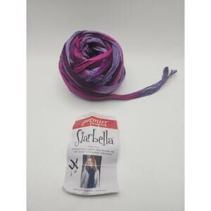 Premier Yarns Starbella Plum Preserves Ruffle Scarf Mesh Yarn Partial Cake 96g